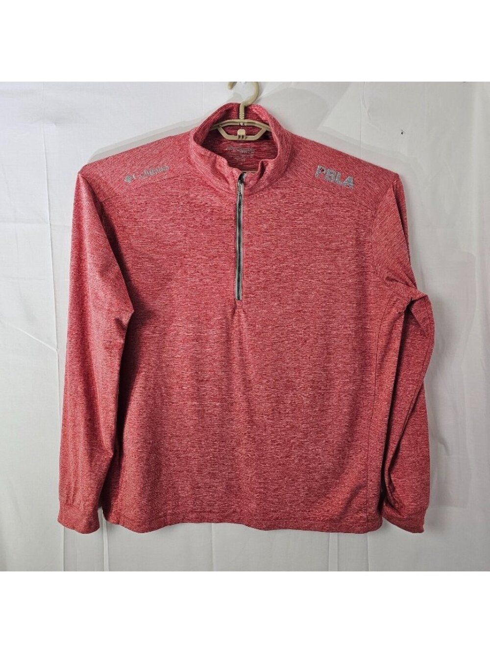 Columbia Golf Sweatshirt Mens XL Red Omni Wick 1/4 Zip Pullover PBLA Logo